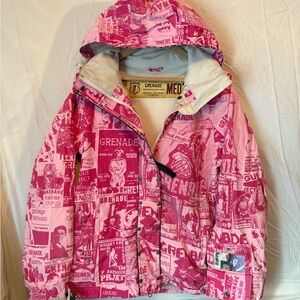Pink Grenade Graphic Jacket Ski Snowboard Fatigue Project